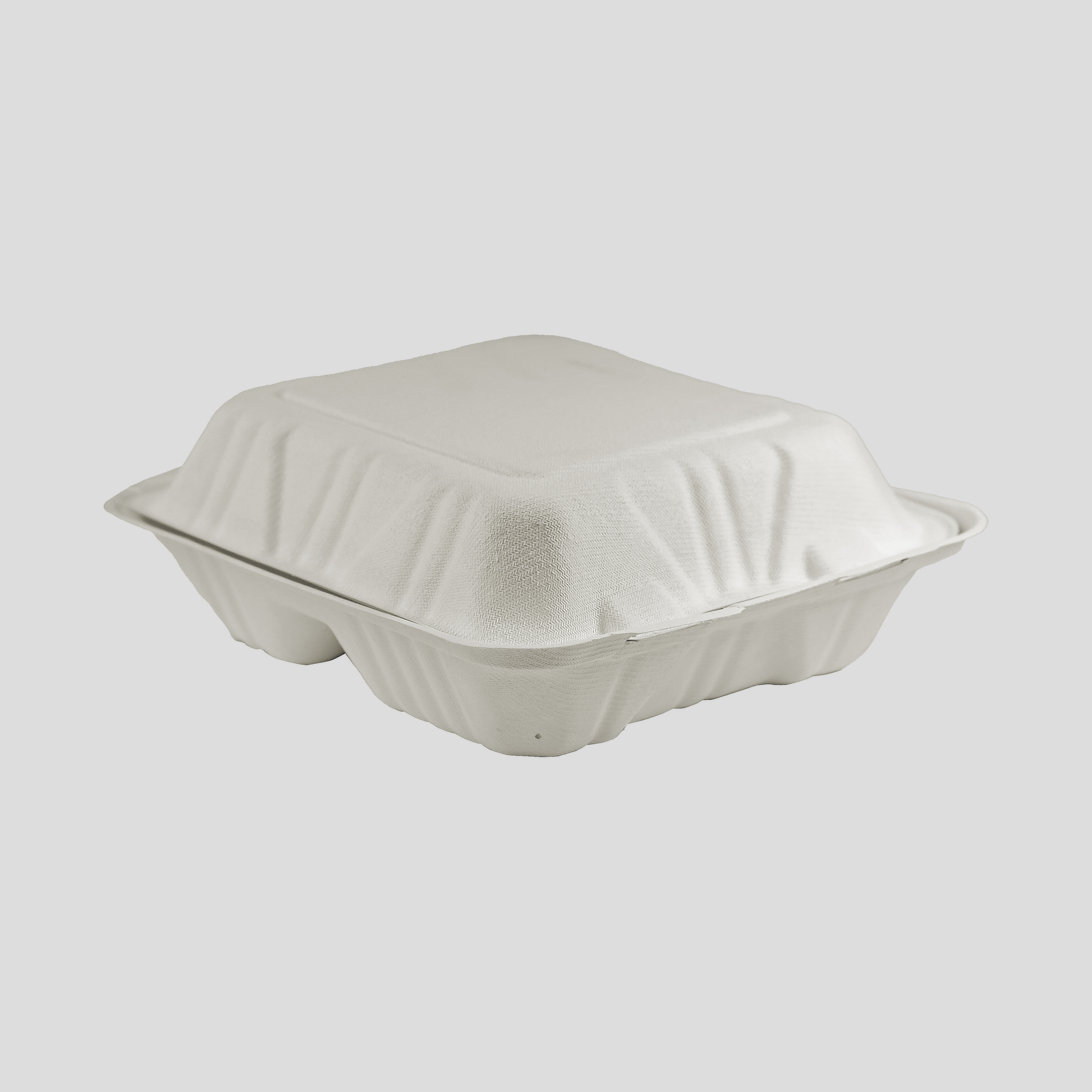 contenedor de fibra moldeada desechable ecológico amigable con el ambiente, reciclable para alimentos fríos y caliente